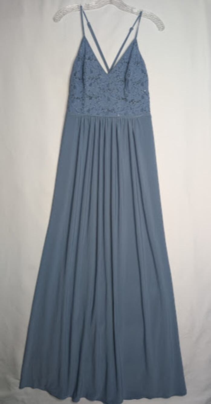 DB Studios Smokey blue gown Glitter lace with Balle size 10 NWT Elegant